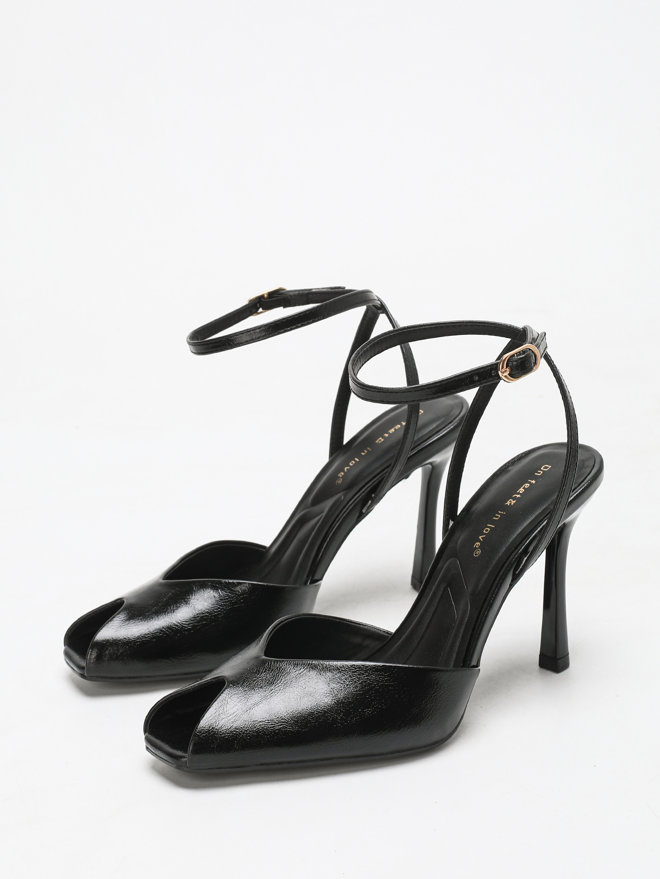Chic Square-Toe Leather Peep-T - Casual Sandal Leather recensione e prezzo