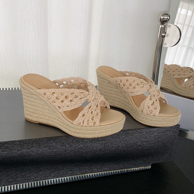 MKKHOU Women Woven Straw Wedge - Espadrille Slip On recensione e prezzo
