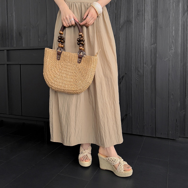 MKKHOU Women Woven Straw Wedge - Espadrille Slip On recensione e prezzo