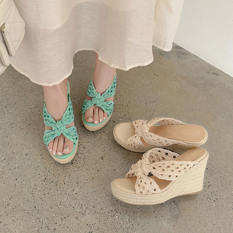 MKKHOU Women Woven Straw Wedge - Espadrille Slip On recensione e prezzo