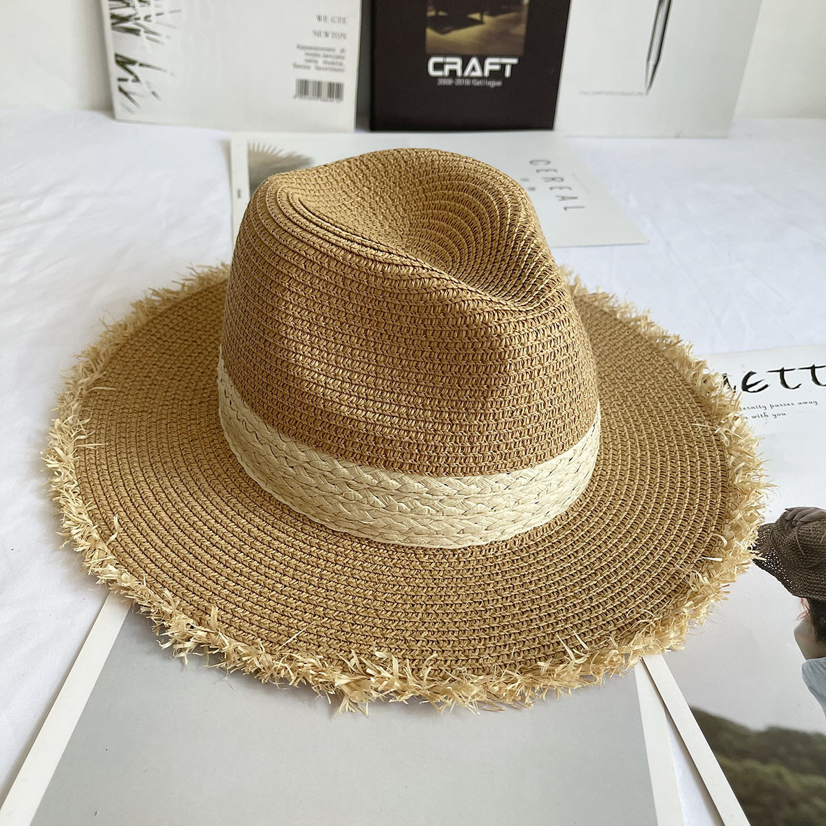 Fringed Brim Panama Hat Wide B - Bucket Hat Straw recensione e prezzo