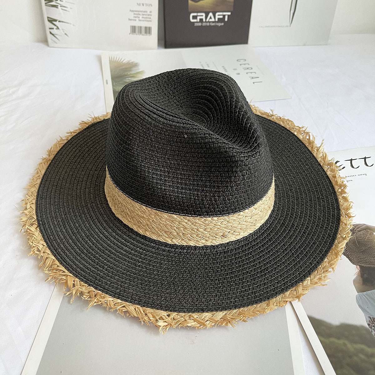 Fringed Brim Panama Hat Wide B - Bucket Hat Straw recensione e prezzo