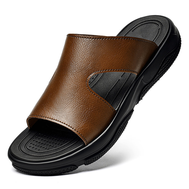 Men's Leather Slide Sandals No - Flip Flop Leather Men recensione e prezzo