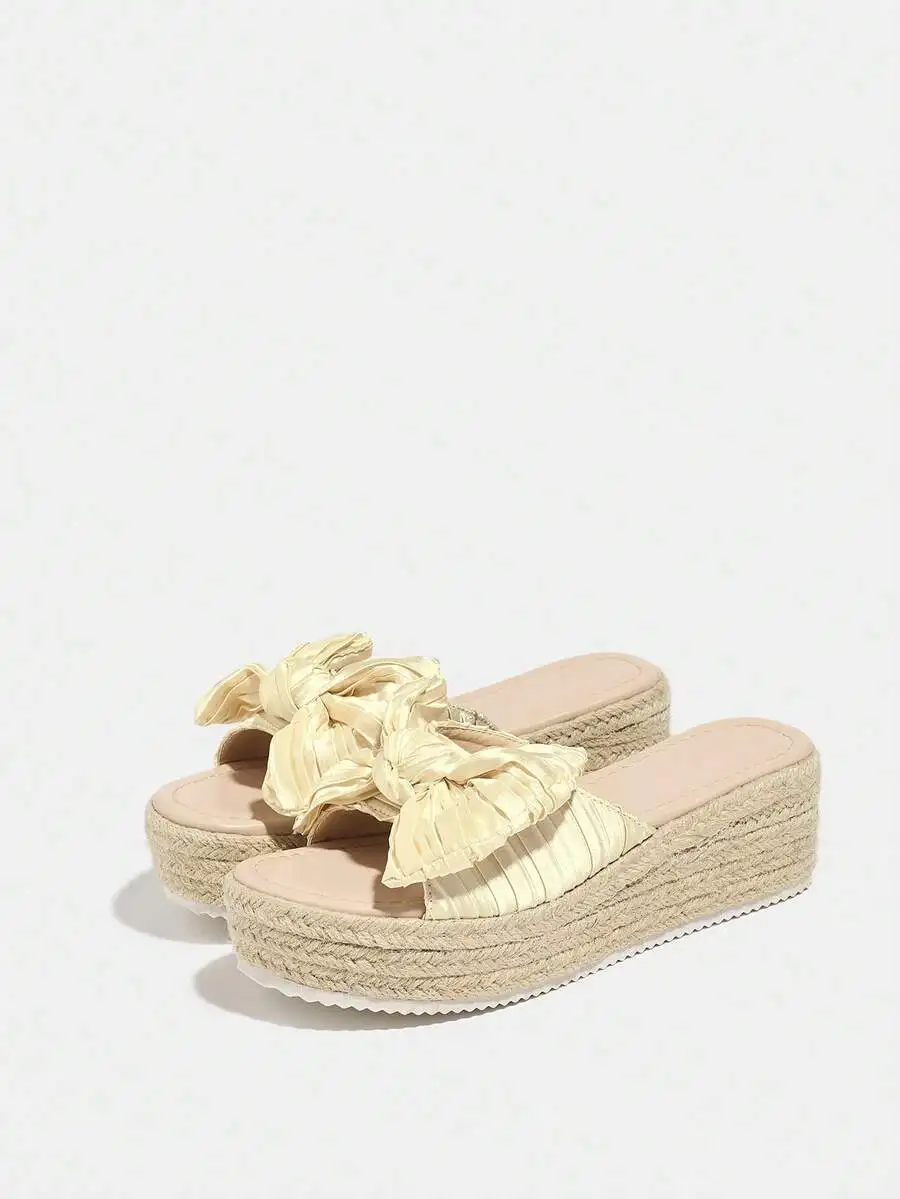 Pleated Satin Bow Espadrille P - Espadrille Slip On recensione e prezzo