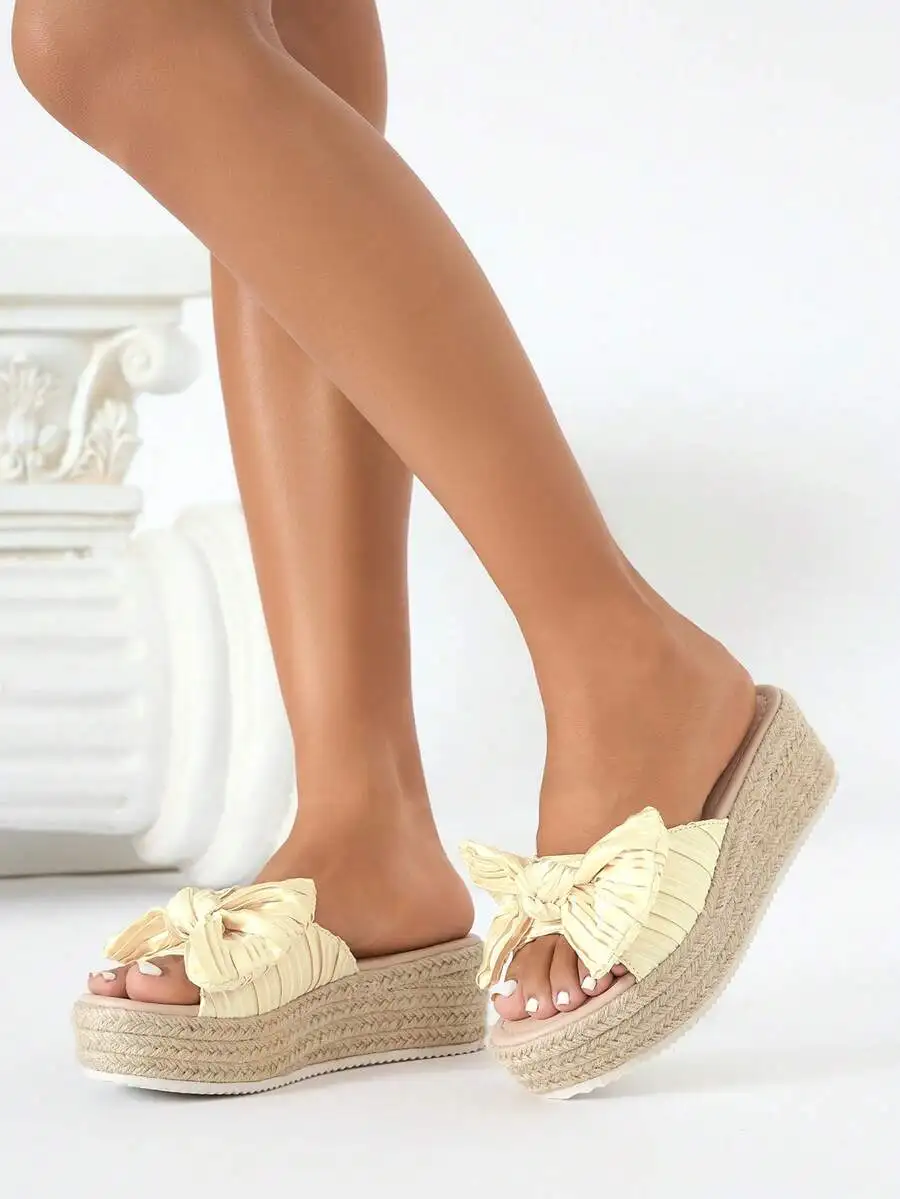 Pleated Satin Bow Espadrille P - Espadrille Slip On recensione e prezzo
