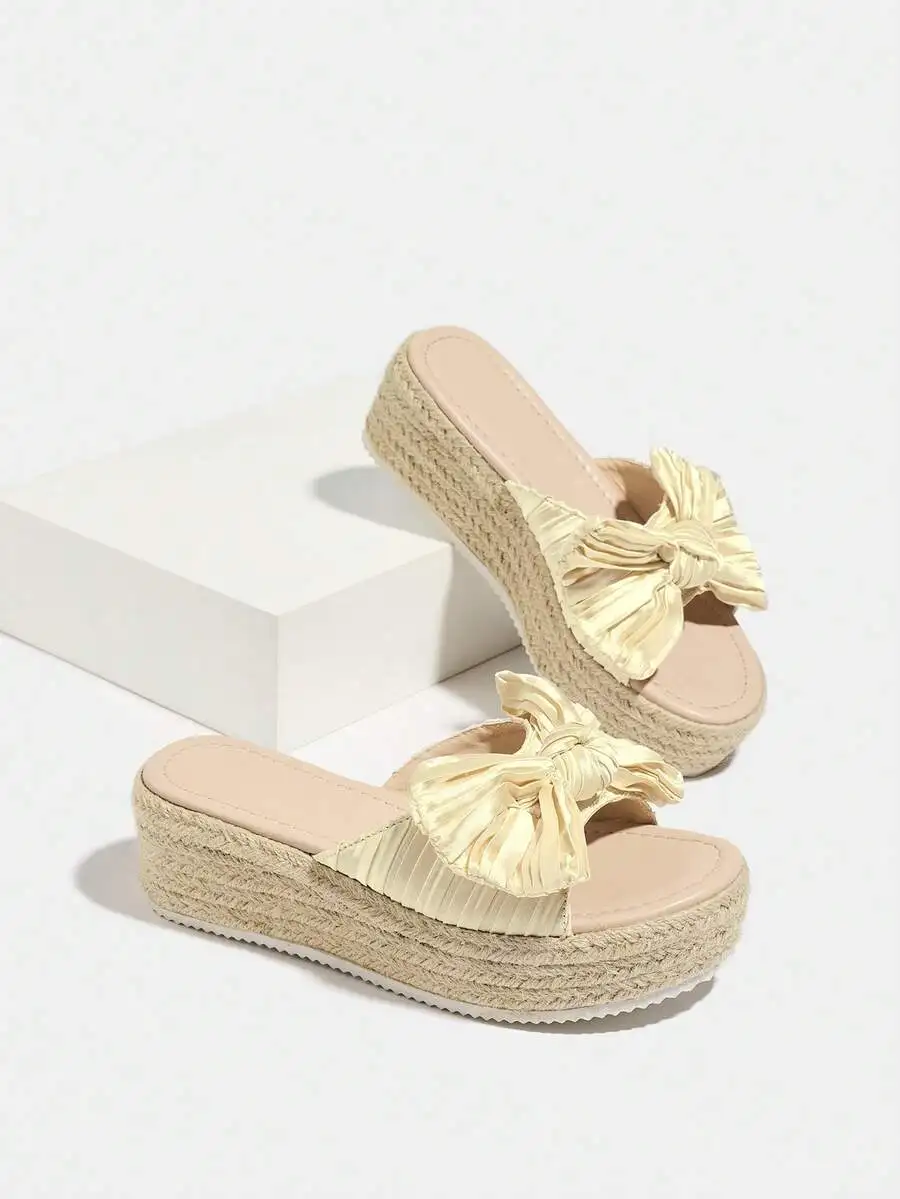 Pleated Satin Bow Espadrille P - Espadrille Slip On recensione e prezzo