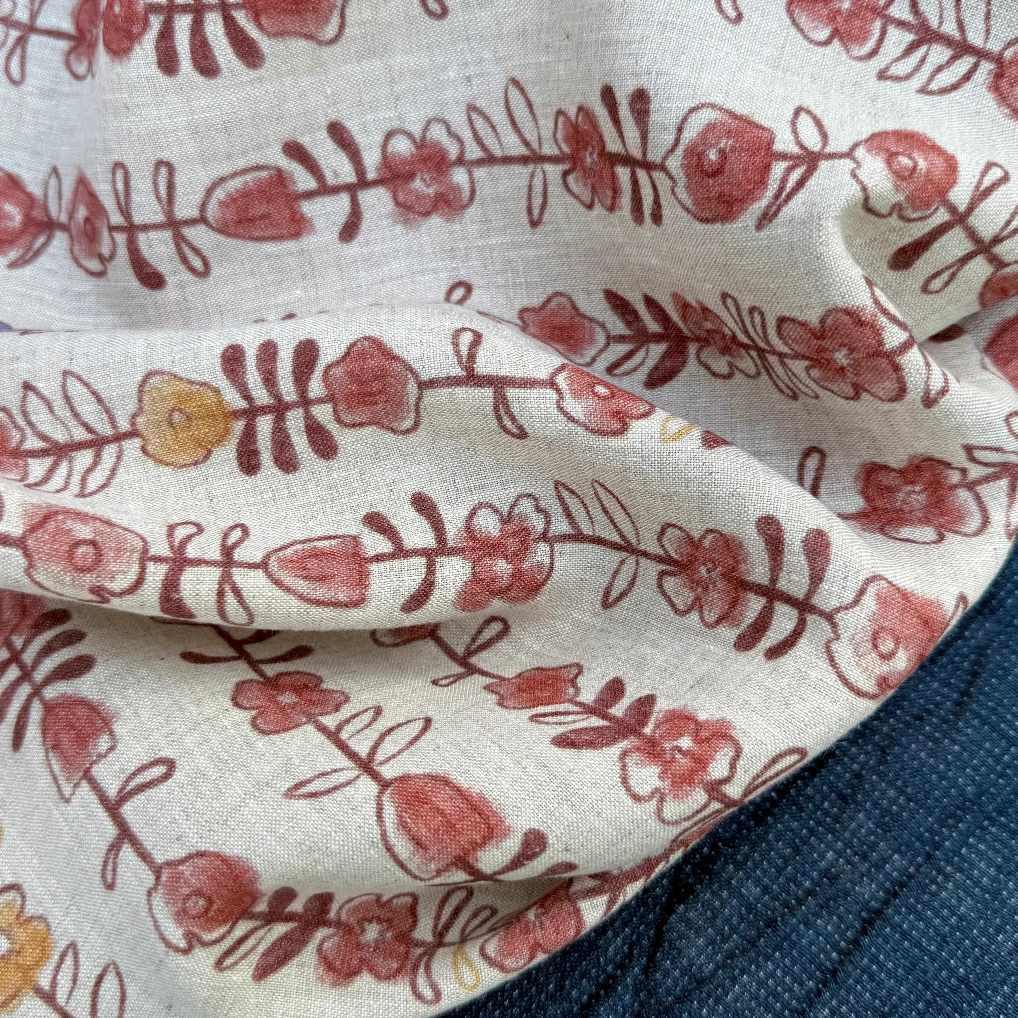 1yard Unique flowers print fab - Linen Shirt Breathable recensione e prezzo