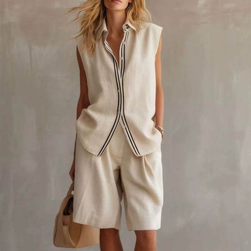 Summer Fashion Solid Linen Ble - Shirt Camp Collar recensione e prezzo