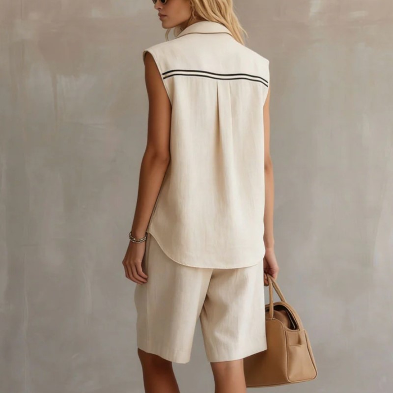 Summer Fashion Solid Linen Ble - Shirt Camp Collar recensione e prezzo