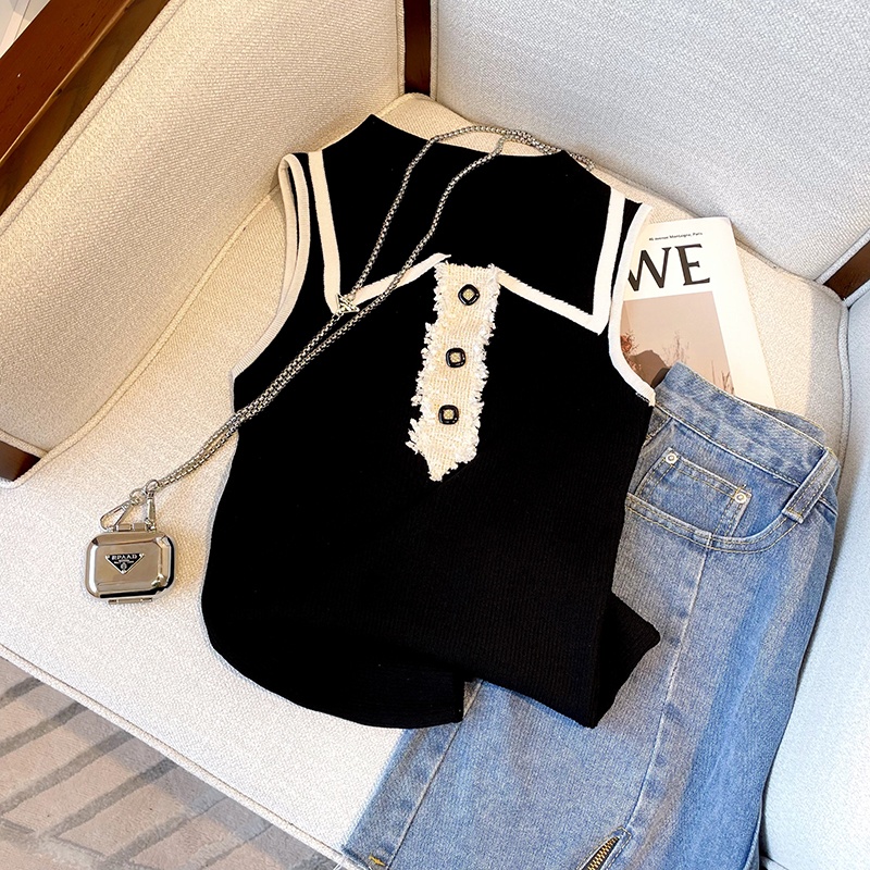 Slim Fit Knitted Vest Women's  - Shirt Camp Collar recensione e prezzo