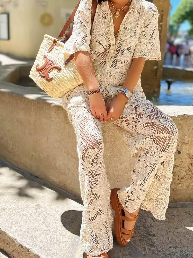 Women's Stylish 2 Piece Set Cr - Resort Shirt Floral recensione e prezzo