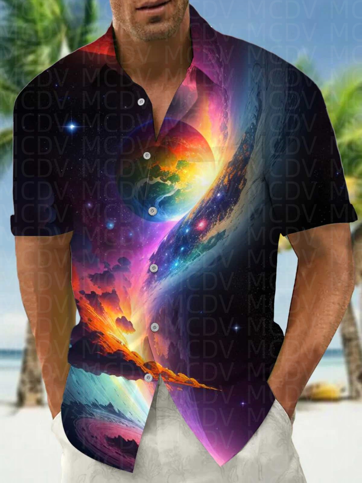 Sun Pattern Style Men's Hawaii - Shirt Camp Collar recensione e prezzo