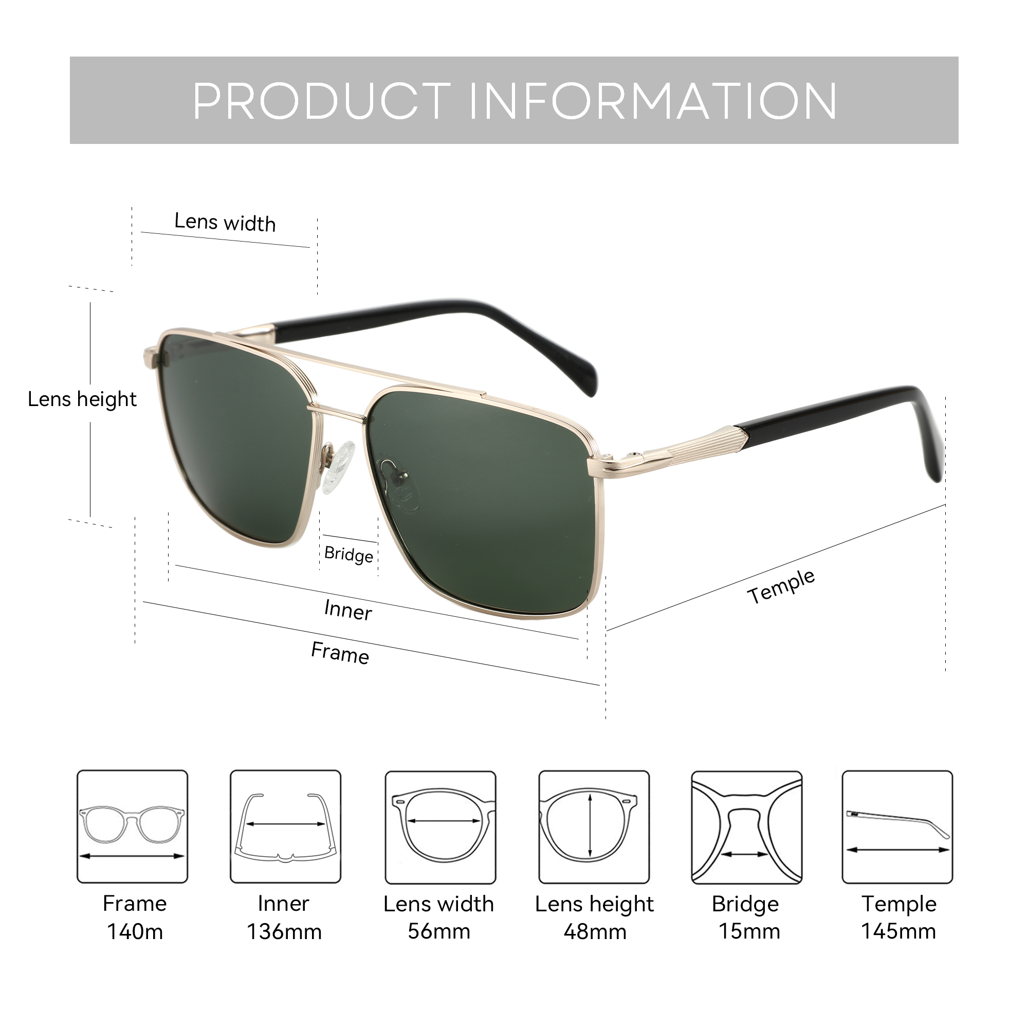 BLUEMOKY L Size Fashion Metal  - Sunglasses Aviator Polarized recensione e prezzo