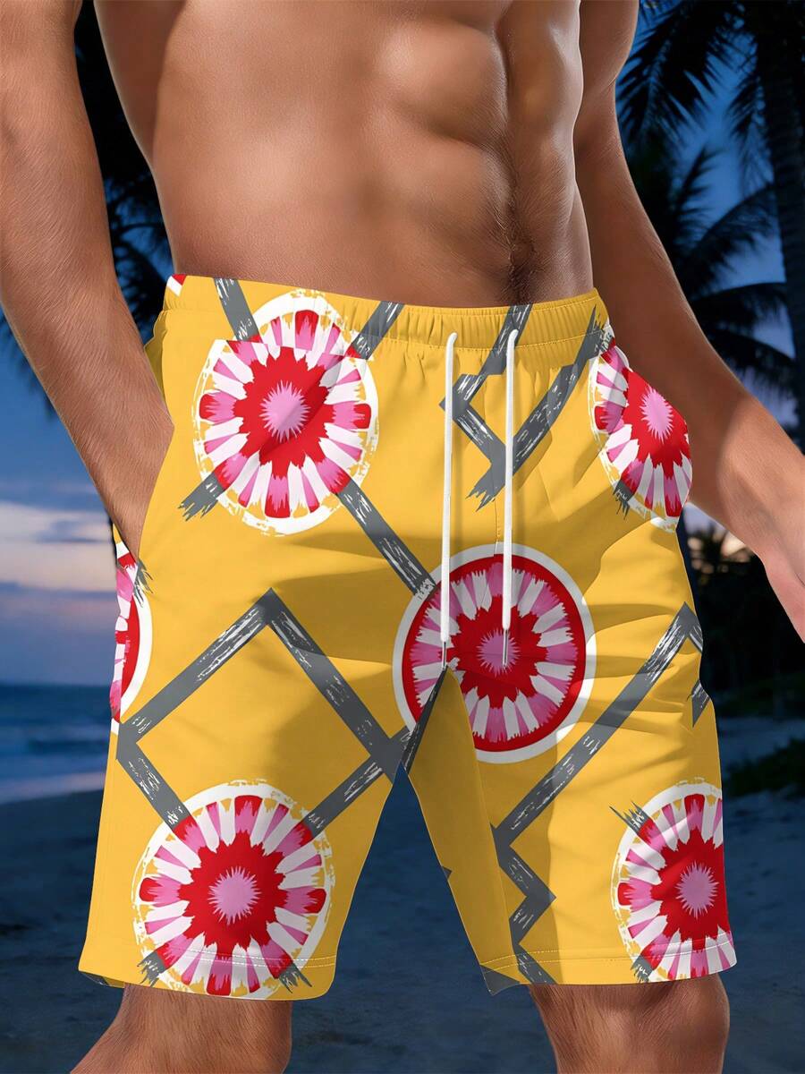 Mens Geometric Floral Print Be - Swim Trunk Quick Dry recensione e prezzo
