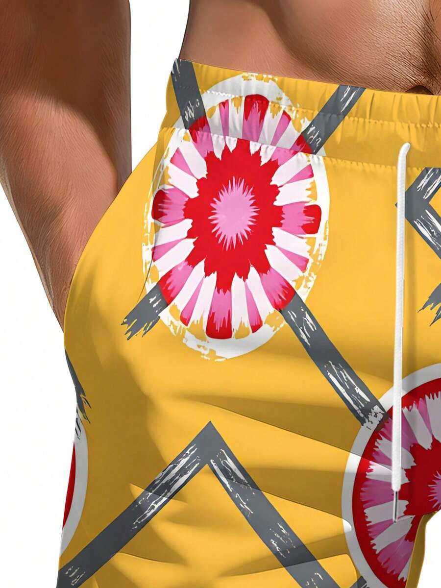Mens Geometric Floral Print Be - Swim Trunk Quick Dry recensione e prezzo