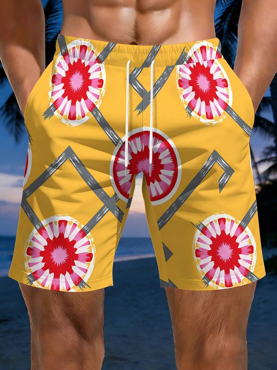 Mens Geometric Floral Print Be - Swim Trunk Quick Dry recensione e prezzo