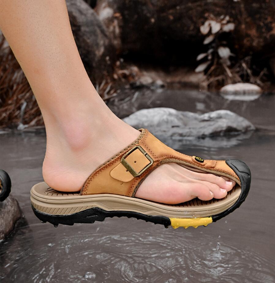 Genuine Leather Sandals Men Br - Flip Flop Leather Men recensione e prezzo