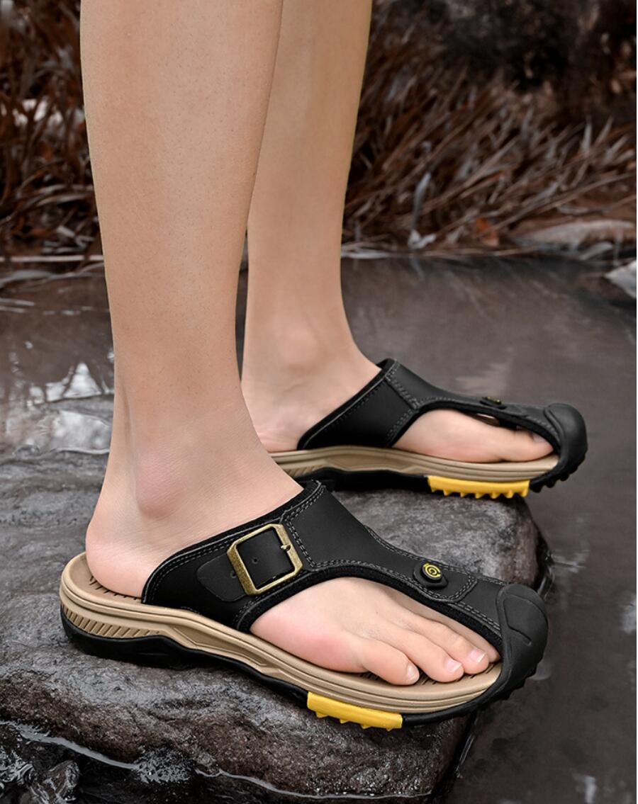 Genuine Leather Sandals Men Br - Flip Flop Leather Men recensione e prezzo