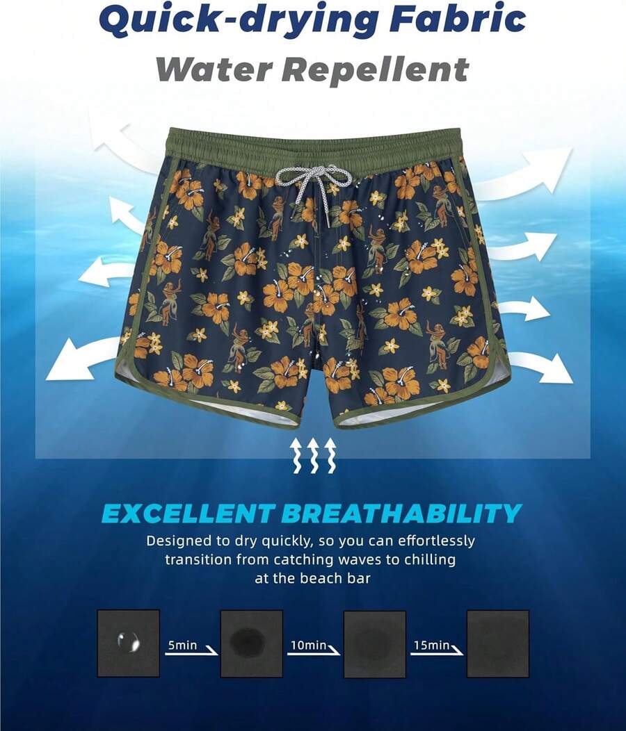 Mens Quick Dry Retro Swim Trun - Swim Trunk Quick Dry recensione e prezzo