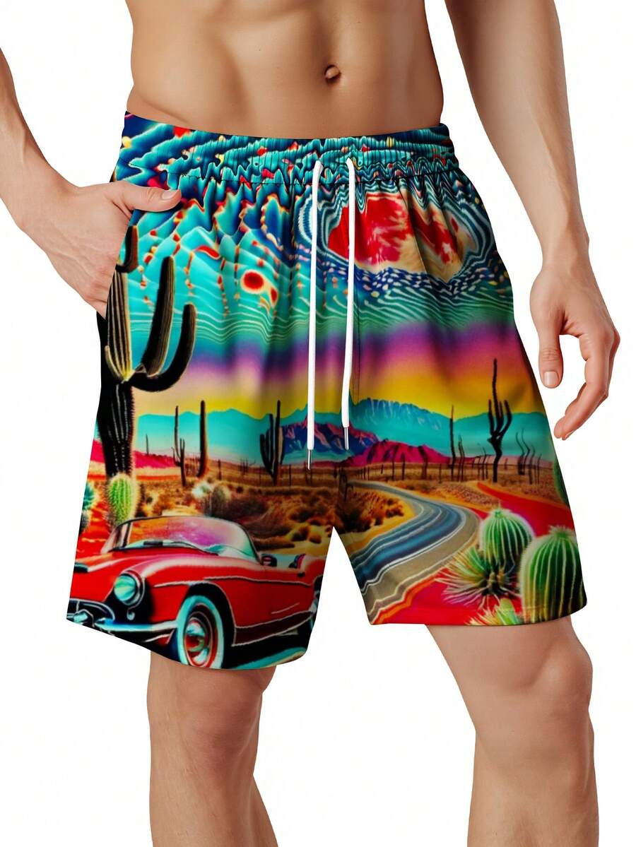 Mens Desert Scene Swim Trunks  - Swim Trunk Quick Dry recensione e prezzo