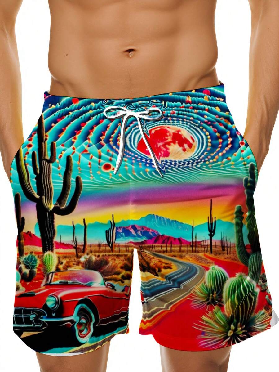 Mens Desert Scene Swim Trunks  - Swim Trunk Quick Dry recensione e prezzo