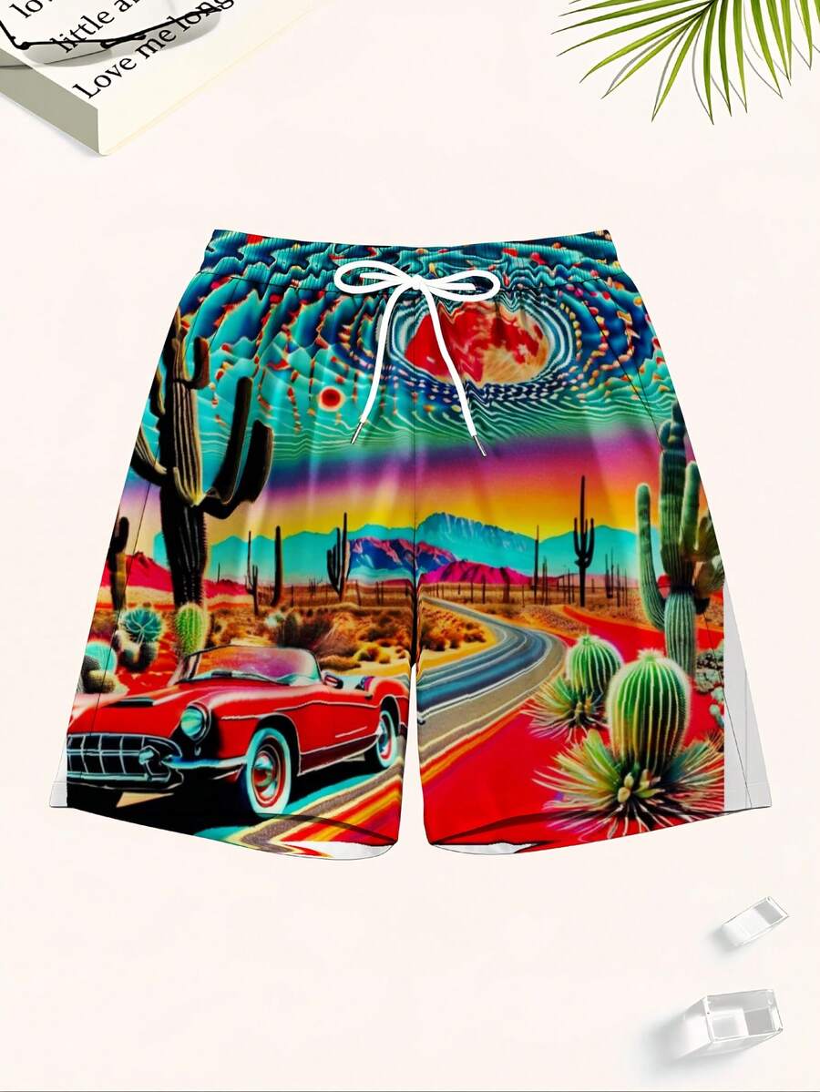 Mens Desert Scene Swim Trunks  - Swim Trunk Quick Dry recensione e prezzo