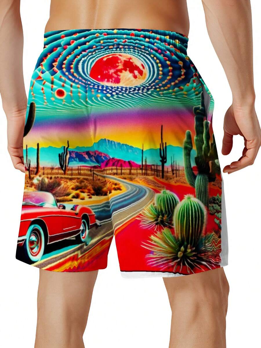 Mens Desert Scene Swim Trunks  - Swim Trunk Quick Dry recensione e prezzo