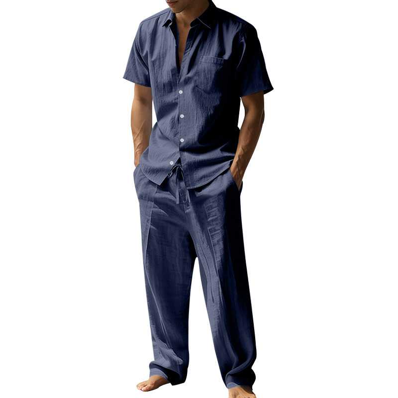 Summer linen lapel short-sleev - Short Linen Drawstring recensione e prezzo