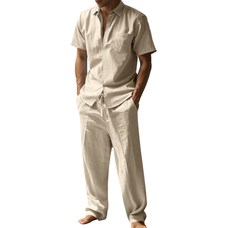 Summer linen lapel short-sleev - Short Linen Drawstring recensione e prezzo