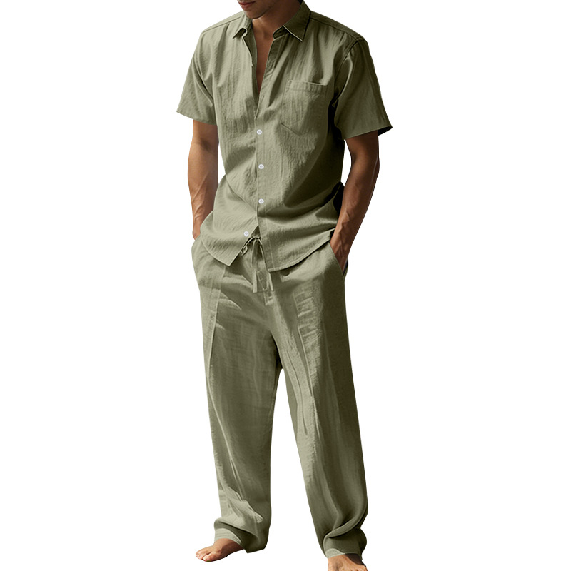 Summer linen lapel short-sleev - Short Linen Drawstring recensione e prezzo