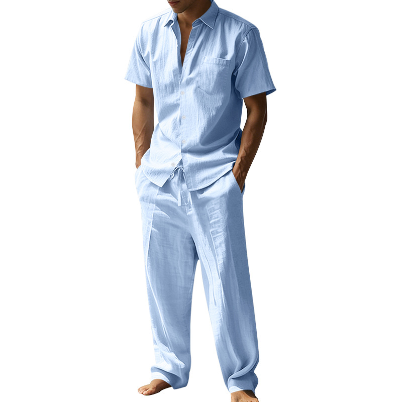 Summer linen lapel short-sleev - Short Linen Drawstring recensione e prezzo