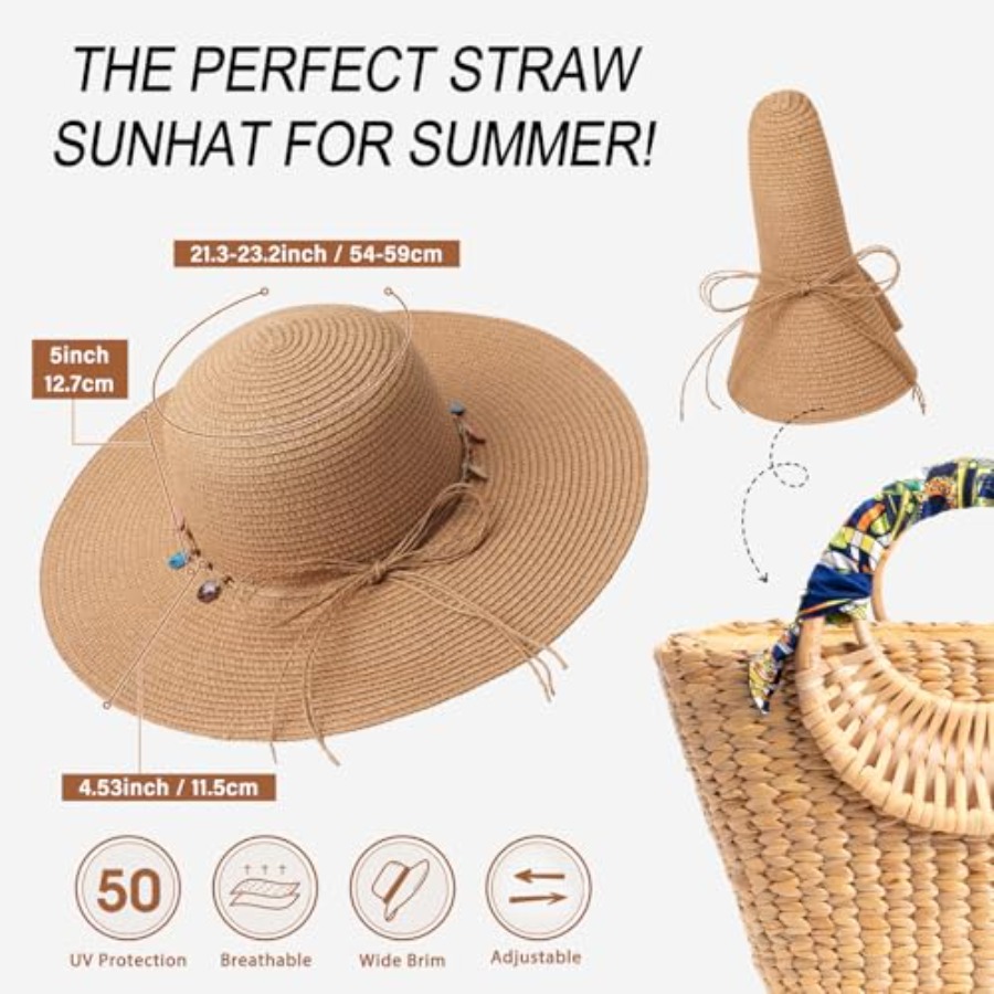Trifabricy Beach Sun Straw Hat - Packable Hat Nylon recensione e prezzo