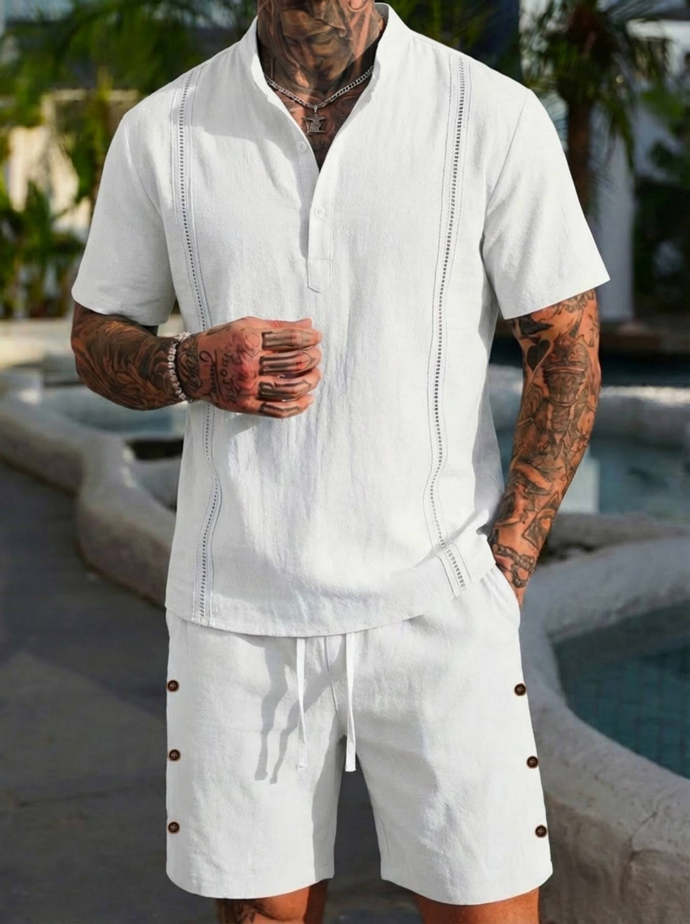 2026 men's summer beach casual - Short Linen Drawstring recensione e prezzo