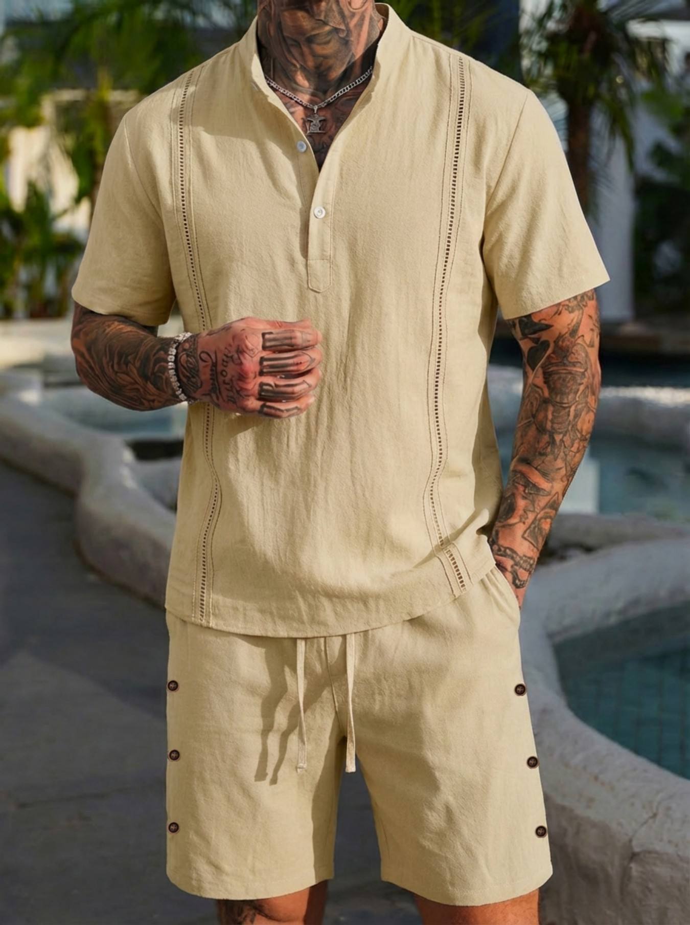 2026 men's summer beach casual - Short Linen Drawstring recensione e prezzo