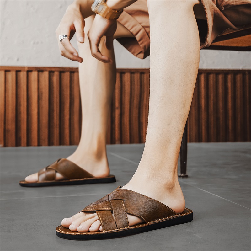 Genuine Leather Men Casual San - Flip Flop Leather Men recensione e prezzo