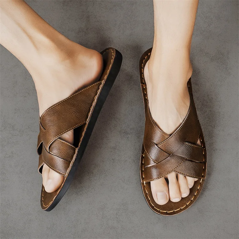 Genuine Leather Men Casual San - Flip Flop Leather Men recensione e prezzo