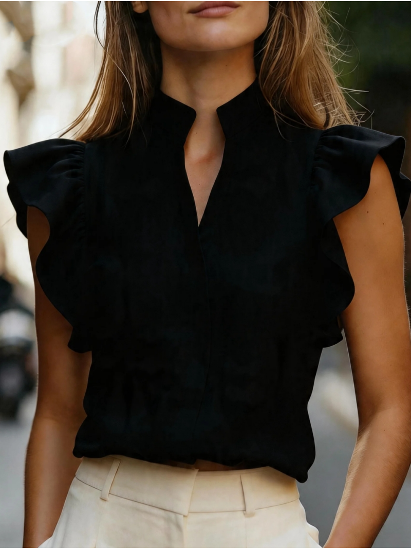 Sleeveless Ruffle Sleeve Top S - Shirt Camp Collar recensione e prezzo