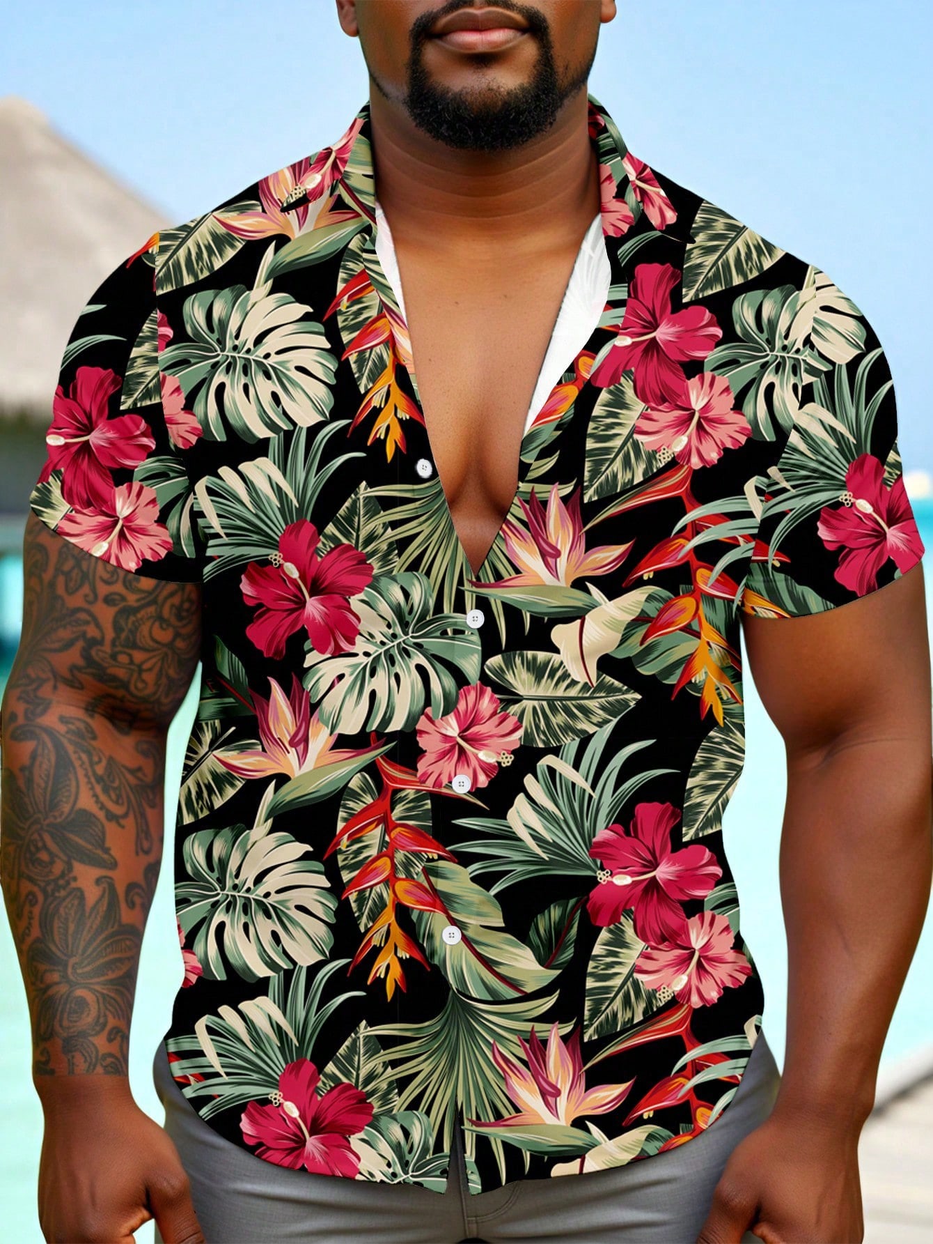 Casual Hawaiian Shirt Men Trop - Resort Shirt Floral recensione e prezzo