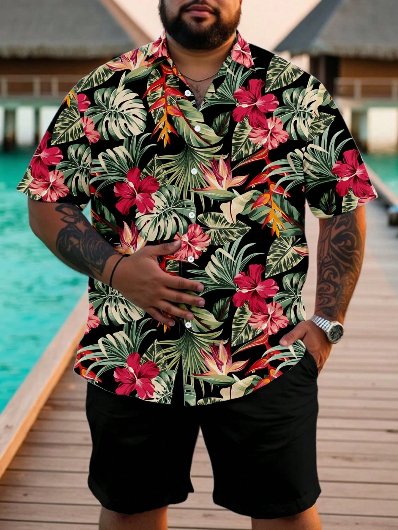 Casual Hawaiian Shirt Men Trop - Resort Shirt Floral recensione e prezzo