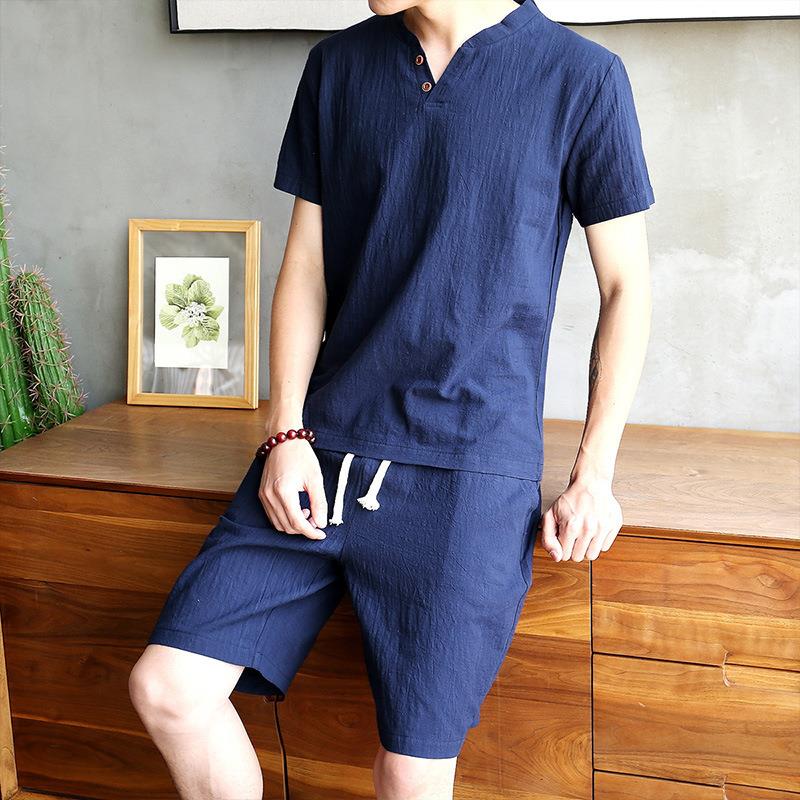 Men's Cotton Linen Set T-shirt - Linen Shirt Breathable recensione e prezzo