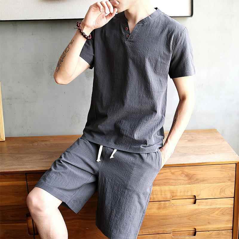 Men's Cotton Linen Set T-shirt - Linen Shirt Breathable recensione e prezzo