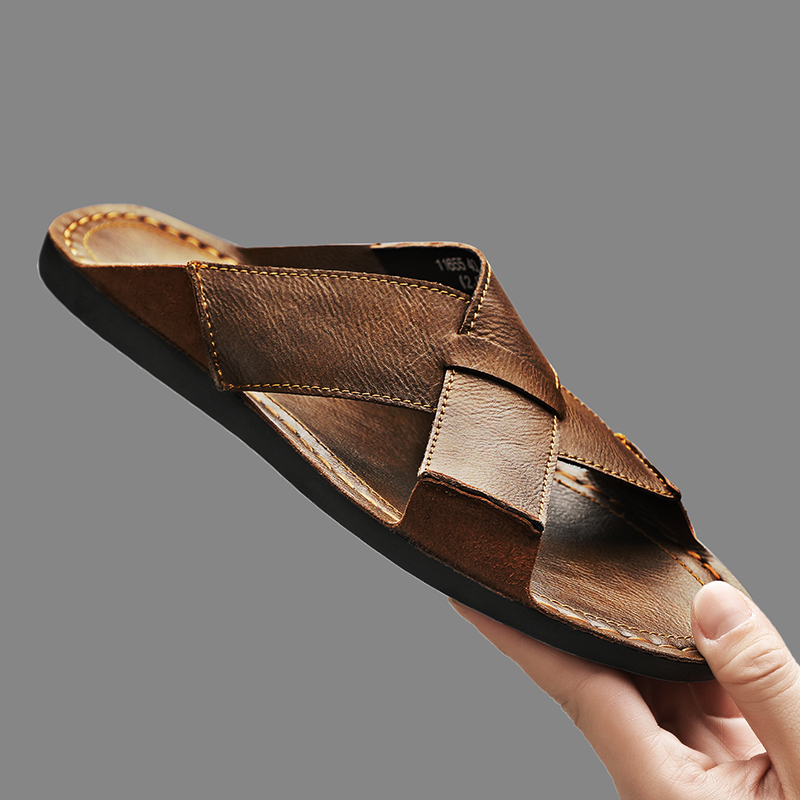 Fashion Genuine Leather Men Sl - Flip Flop Leather Men recensione e prezzo