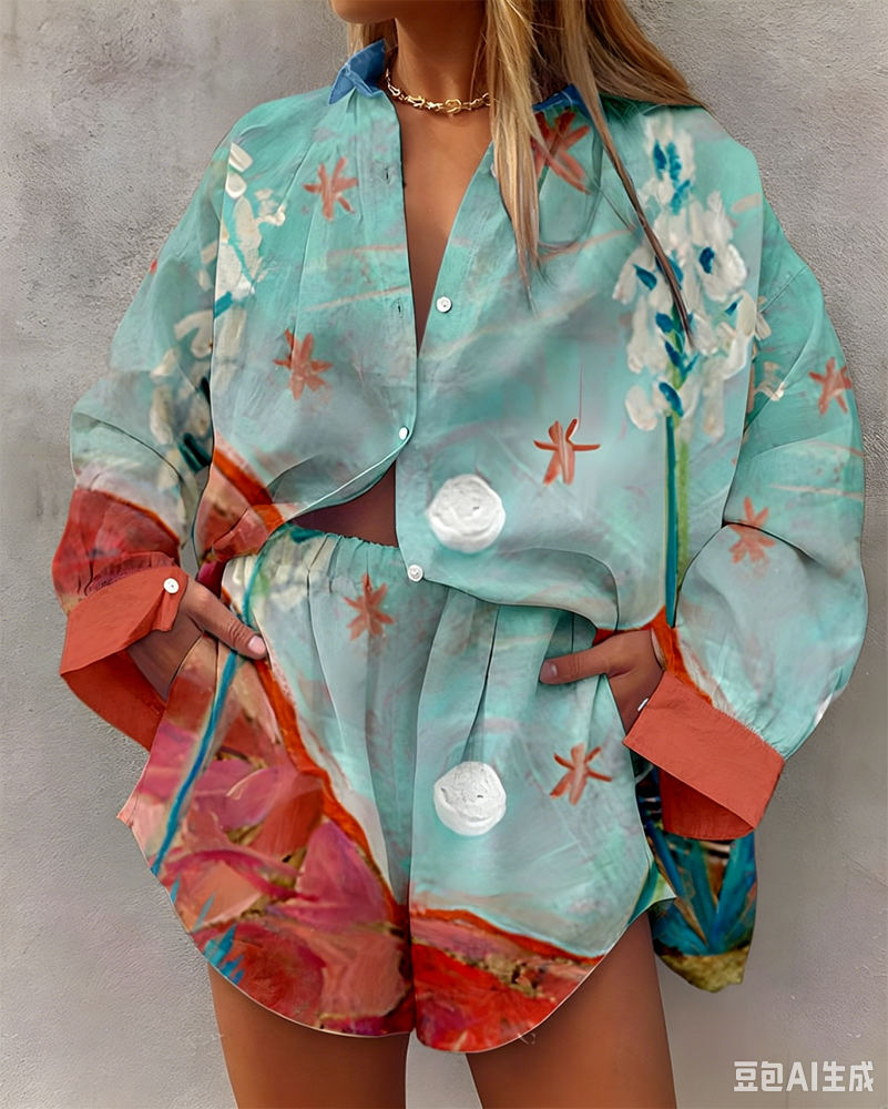 Hawaii Summer Fashion Long Sle - Resort Shirt Floral recensione e prezzo