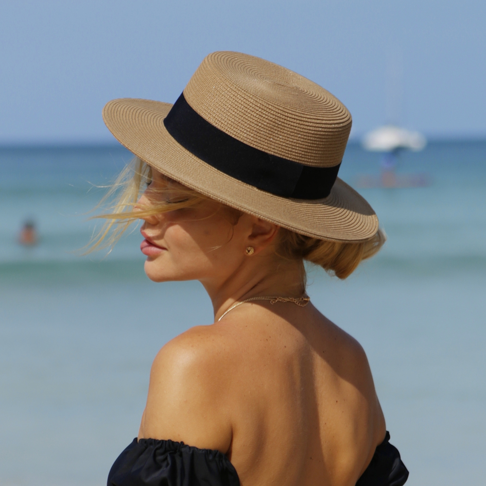 Unisex Flat Top Boater Sun Hat - Bucket Hat Straw recensione e prezzo