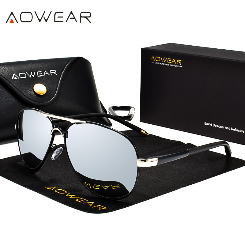 AOWEAR Men's Aviation Sunglass - Sunglasses Aviator Polarized recensione e prezzo
