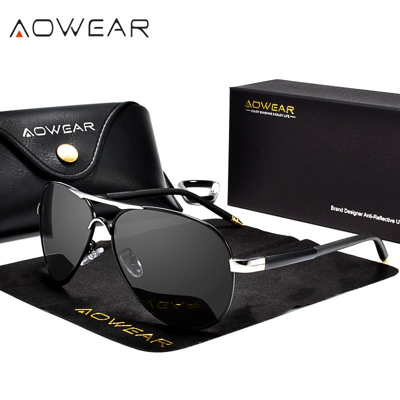 AOWEAR Men's Aviation Sunglass - Sunglasses Aviator Polarized recensione e prezzo