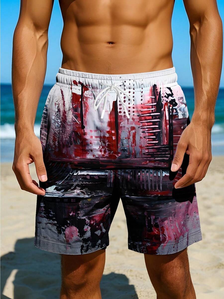 Mens Abstract Print Beach Shor - Swim Trunk Quick Dry recensione e prezzo