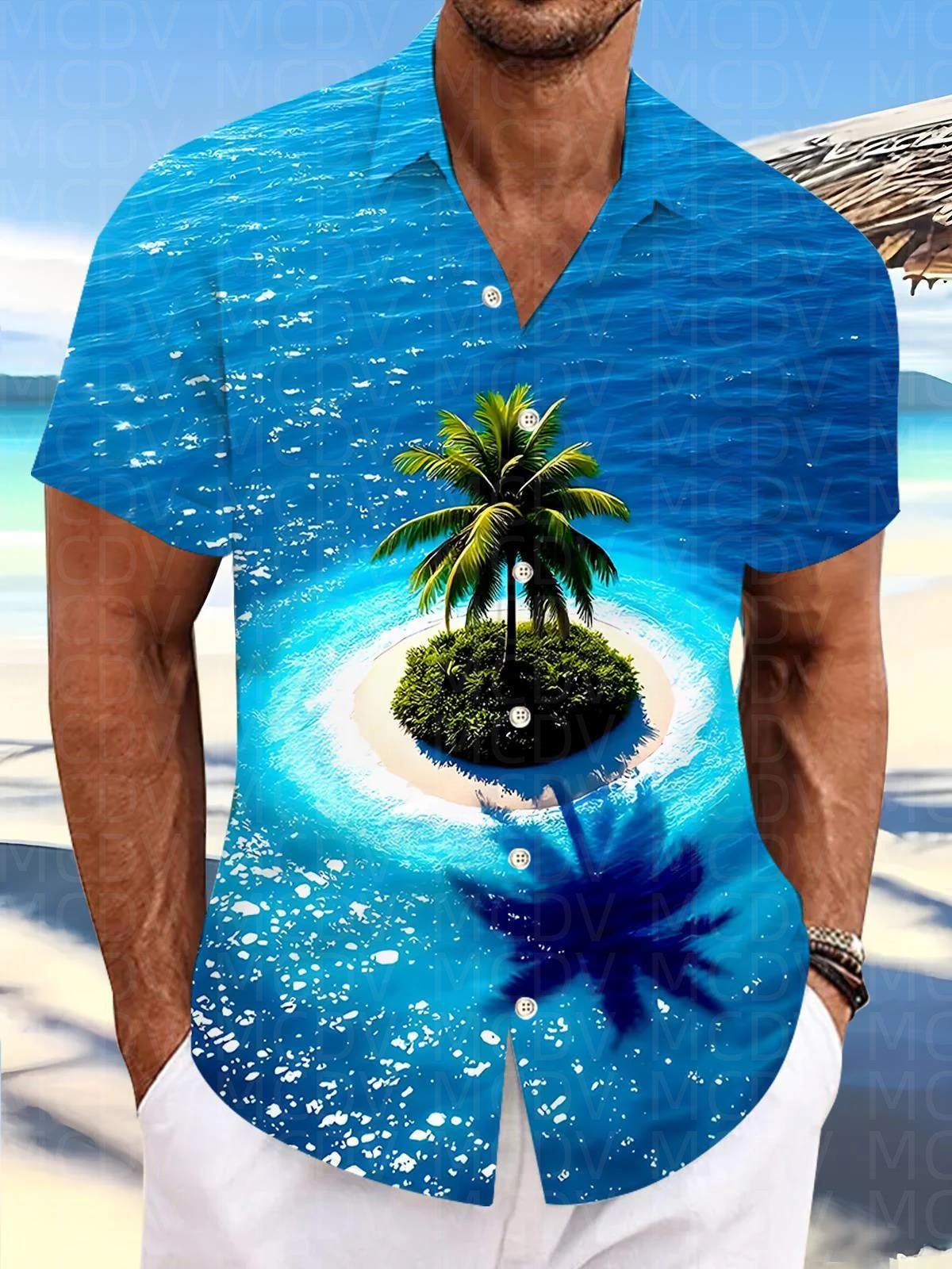 Motorcycle Pattern Men's Hawai - Shirt Camp Collar recensione e prezzo