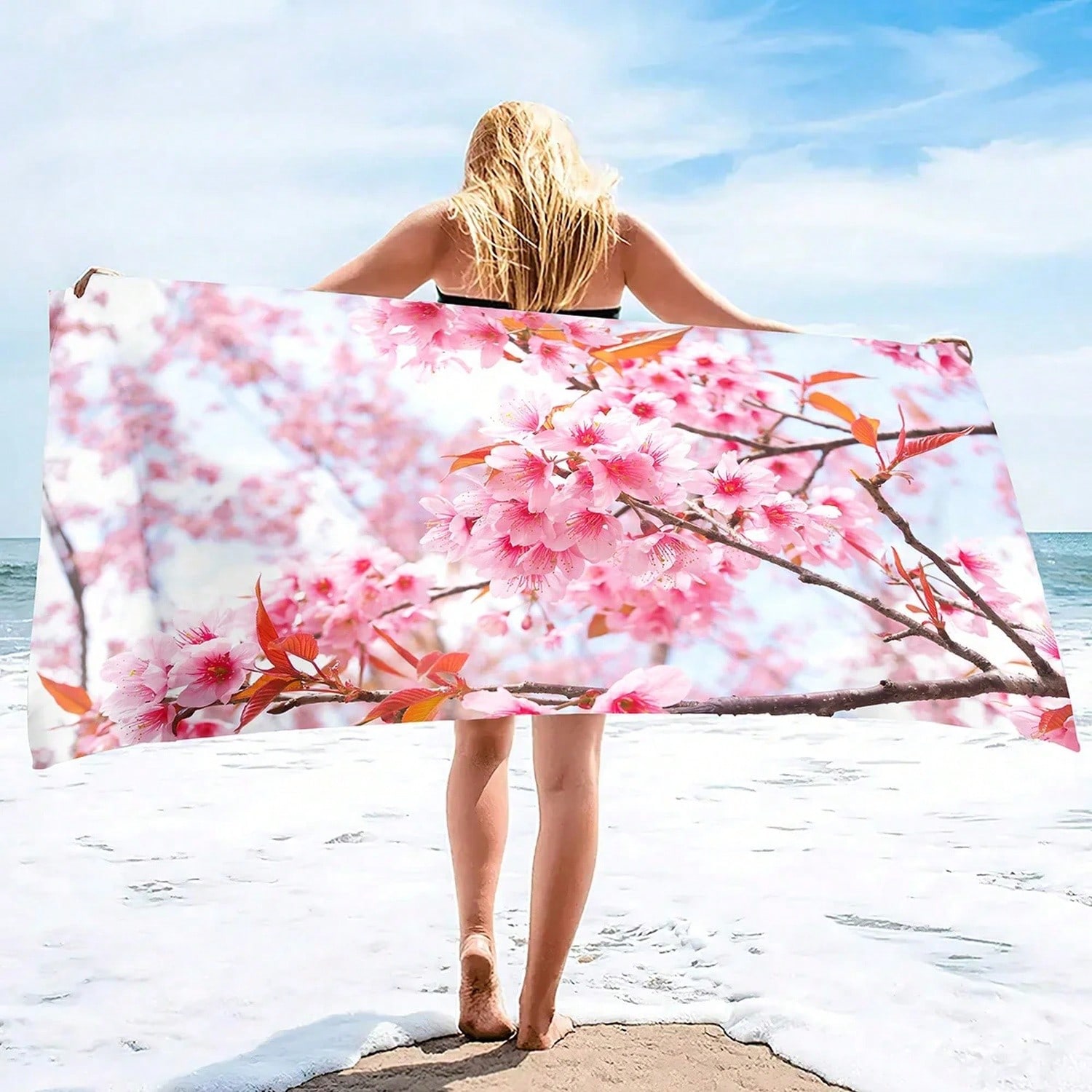 Pink Ry Bloms Sand Free Beach  - Beach Towel Large recensione e prezzo