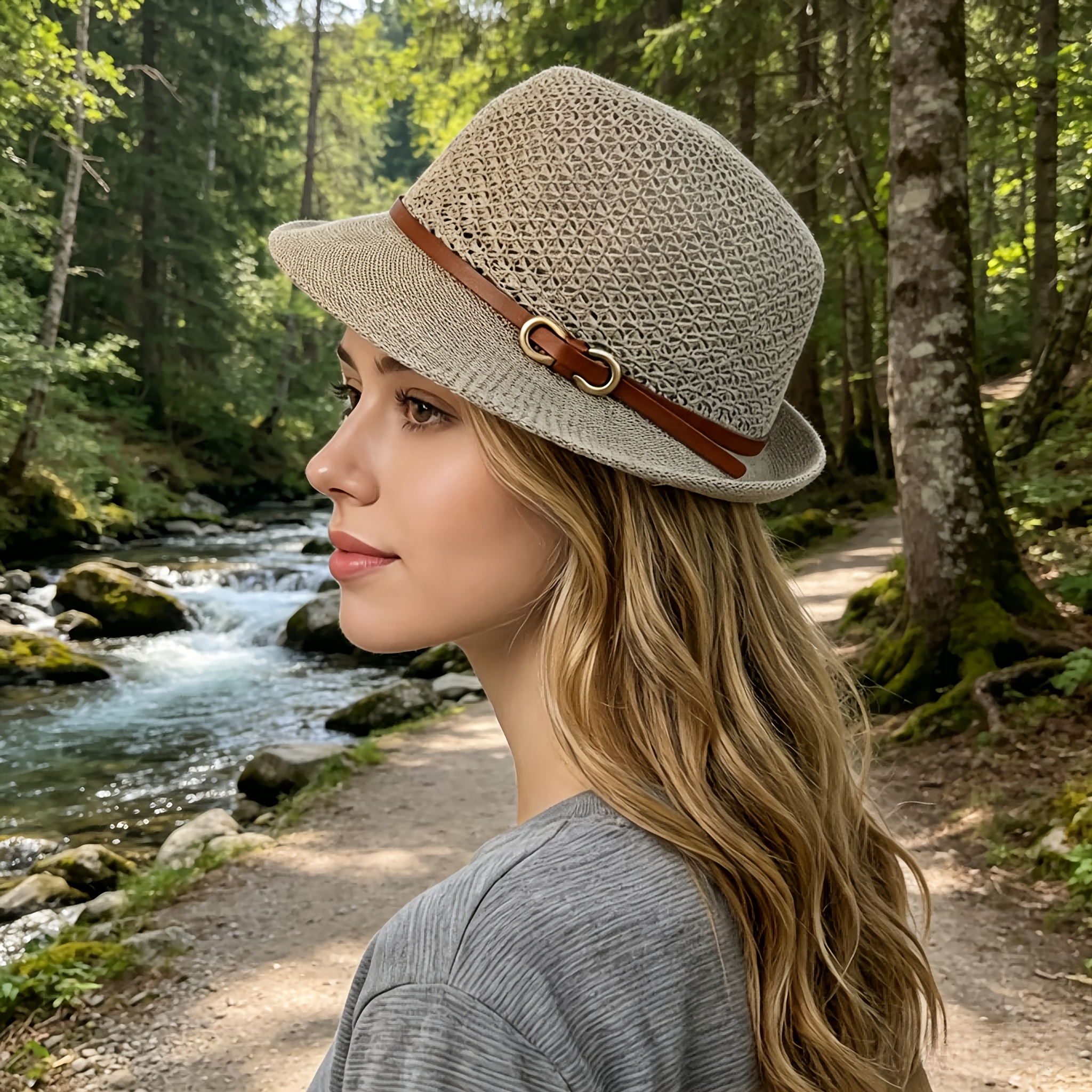 Elegant women's beach straw ha - Bucket Hat Straw recensione e prezzo